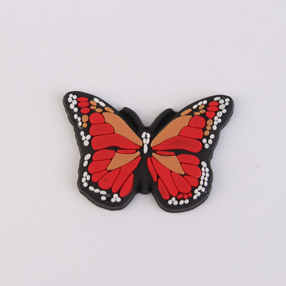 蝴蝶卡通滴塑pvc软胶鞋花洞洞鞋鞋扣装饰鞋上饰品贴片跨境专供