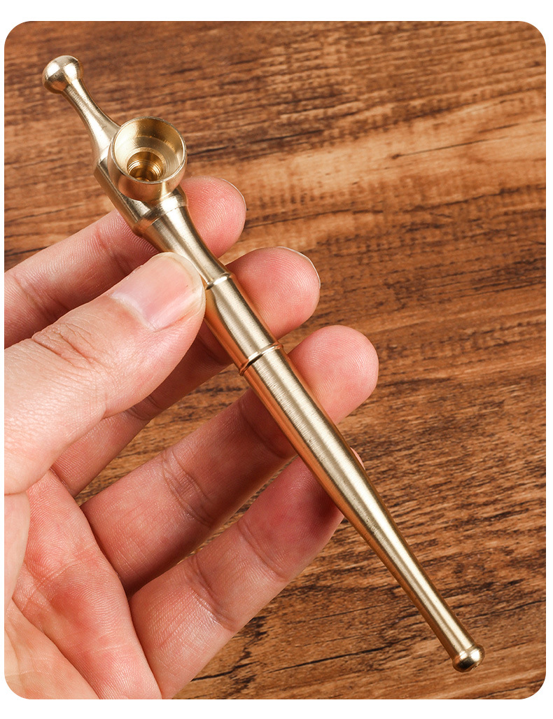 纯铜烟斗粗细烟烟丝三用锅过滤烟袋锅子迷你便携黄铜旱烟杆可拆洗