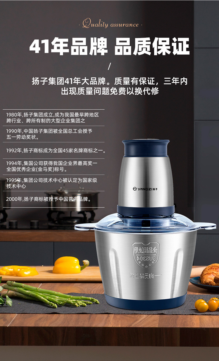 新款扬子绞肉机厨房家用电动绞肉机多功能绞馅绞肉搅拌料理机厂家