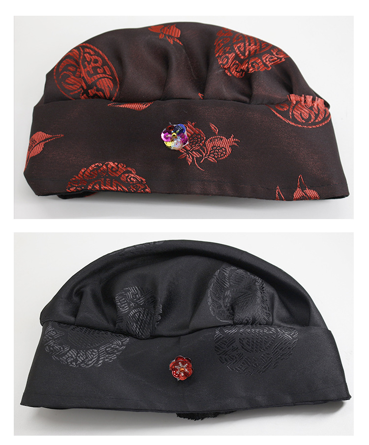 福圈寿帽 提花麻纱女帽 柳州立天殡葬殡仪祭祀用品寿衣批发