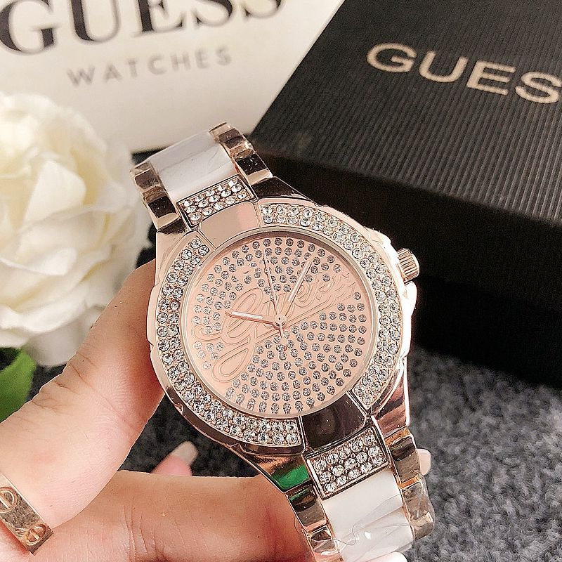 ins女士满天星钻石手表猜测时钟女士medusa潮流彷陶瓷合金石英表