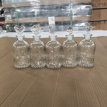 透明玻璃球盖许愿玻璃瓶复古浮雕小花瓶插花瓶软木塞香薰瓶密封罐