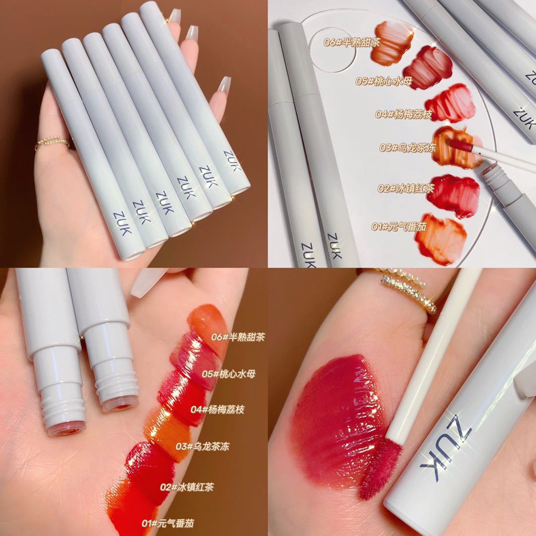 zuk~柔光镜面唇釉ins风玻璃水光唇彩保湿不易掉色沾杯显色成膜