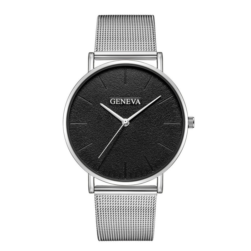 跨境新款情侣手表网带表带简约商务男士石英手表潮流韩版腕表批发