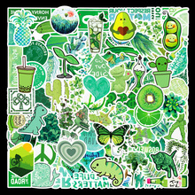 100张绿色贴纸植物vsco装饰行李箱贴纸滑板儿童贴画