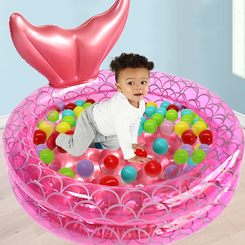 matt pvc inflatable mermaid pool household infant baby swimming pool ocean ball pool thickened bathtub