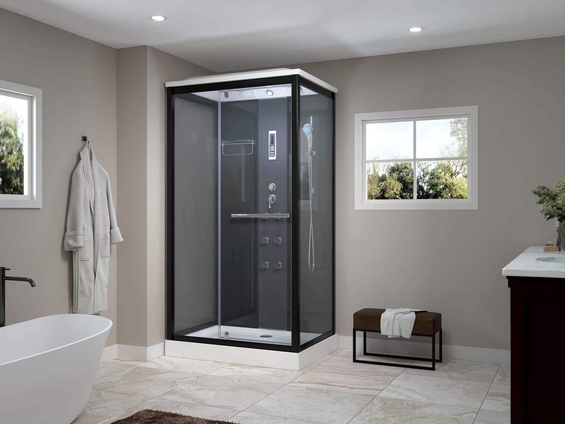 厂家批发一体无缝亚克力浴缸三角缸家用成人工程酒店带龙头浴缸