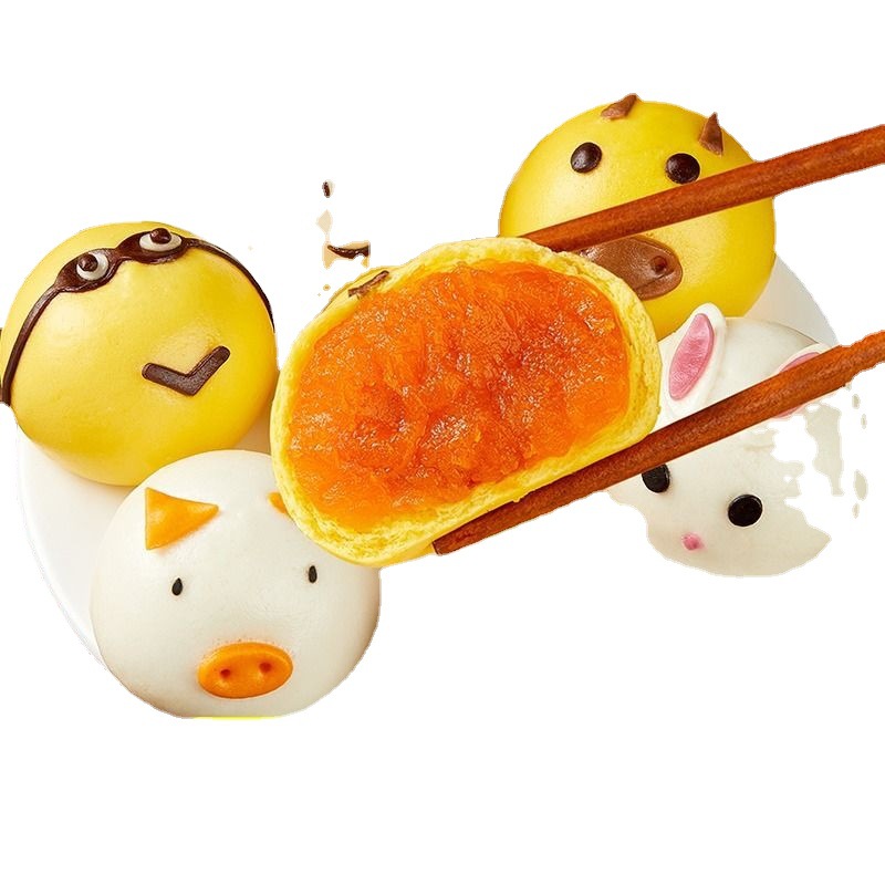 速冻包子批发卡通馒头儿童早餐奶黄包猪猪包豆沙包早饭半成品宝宝