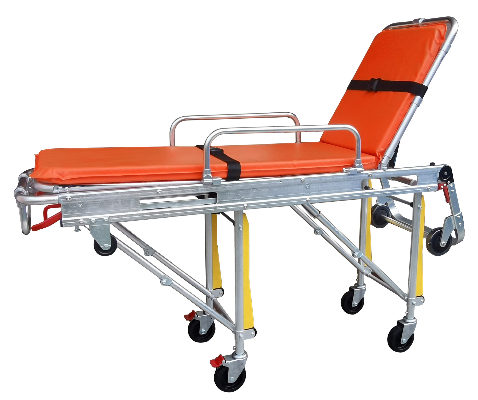 救护车担架进电梯短款担架铝合金材质双安全锁腿部抬高