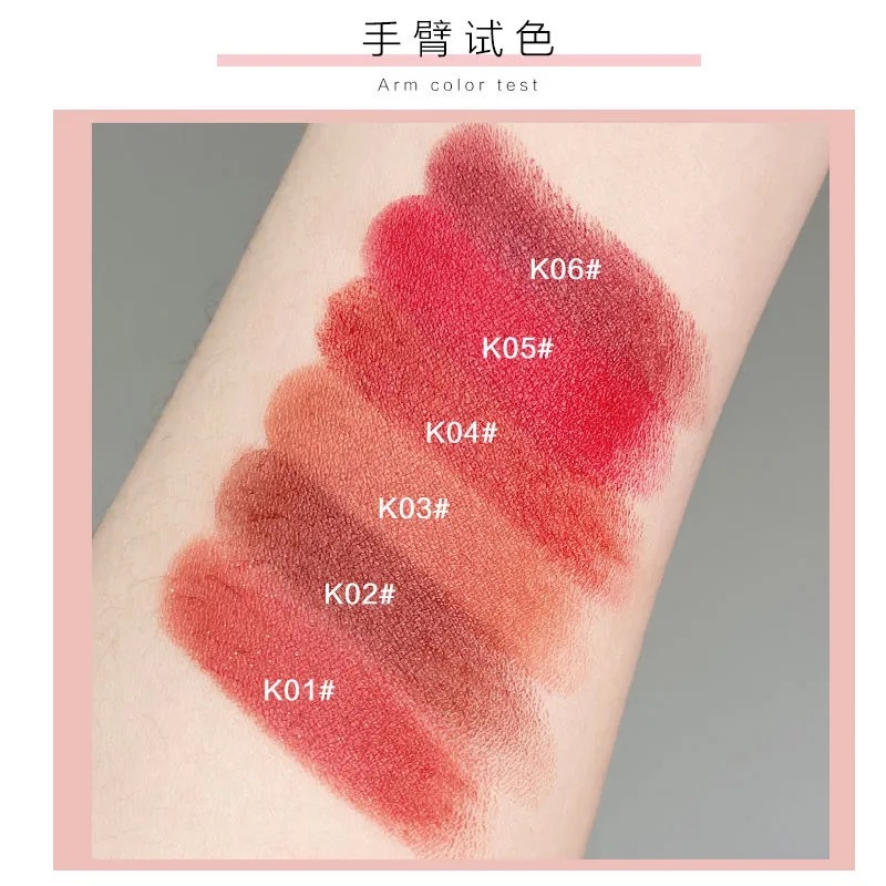 Helen Beauty Ins Oblique Matte Pink Lipstick Lipstick Female Student Easy to Color and Dry Moisturizing and Nourishing Lipstick