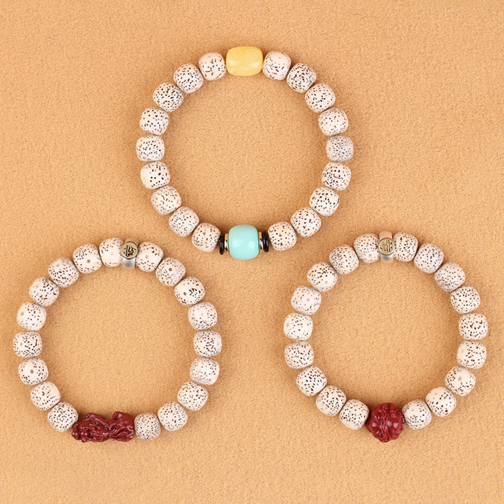 海南星月菩提子手串手链女佛珠男士单圈桶珠高密顺白文玩饰品批发