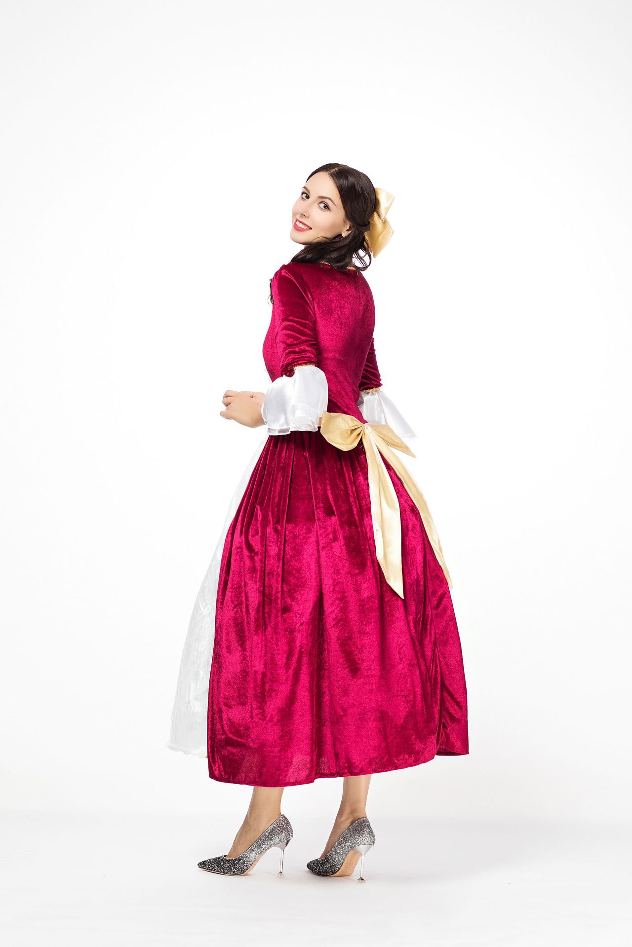 复古欧洲宫廷装玛丽王后服装文艺复兴万圣节演出服舞会女王话剧服