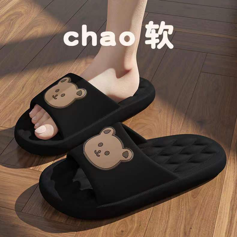 Couple Slippers Female Summer Outdoor Wear Indoor Home Bathroom Bath Cute Cartoon Household Sandals in Stock Wholesale Generation Hair