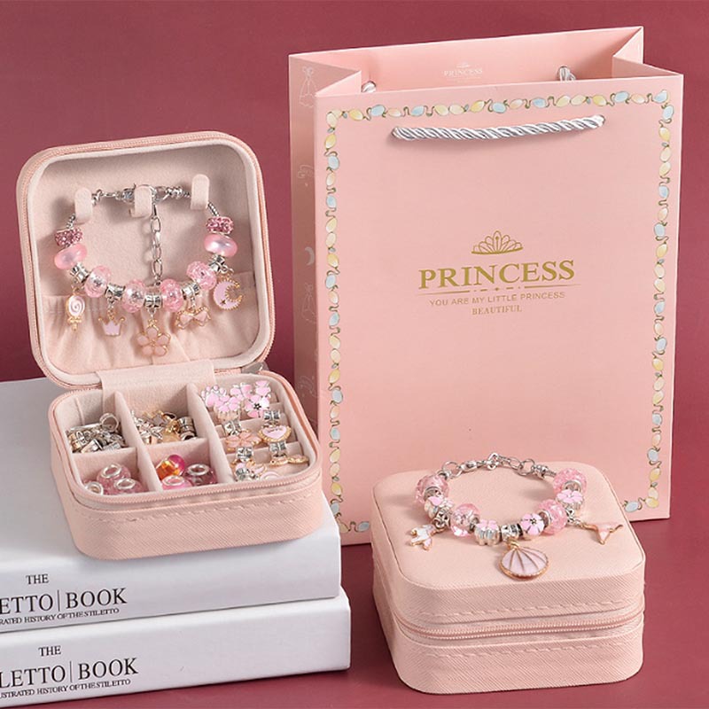 Cross-Border Amazon Spot Colorful Crystal String Beads Bracelet DIY Children's Ornaments Unicorn Gift Box