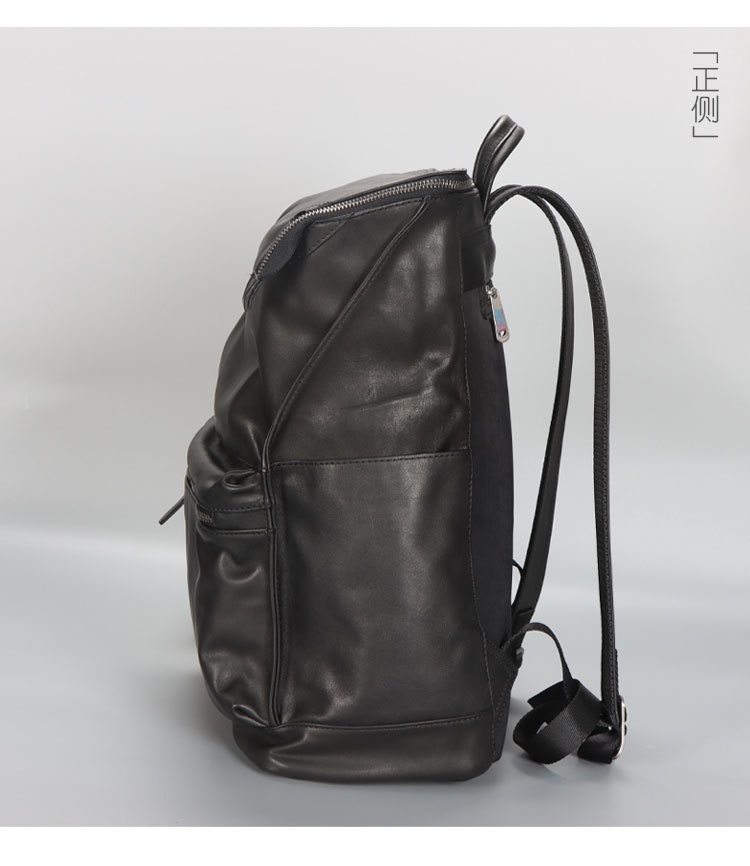 netizen新2021潮流头层牛皮包男士电脑双肩包大容量登山旅行背包