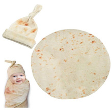 Tortilla Blanket墨西哥披萨毯儿童裹毯儿童帽 玉米毯煎饼毯批发