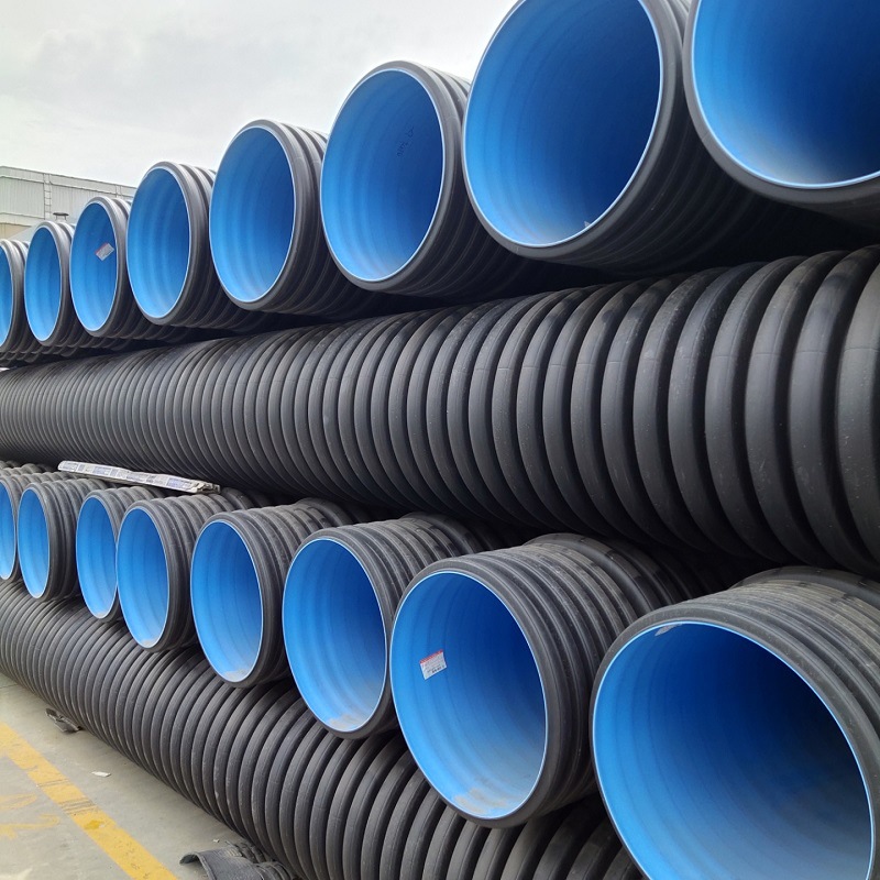 中财管hdpe双壁波纹管sn4 sn8市政工程dn200 300排水大口径排污管