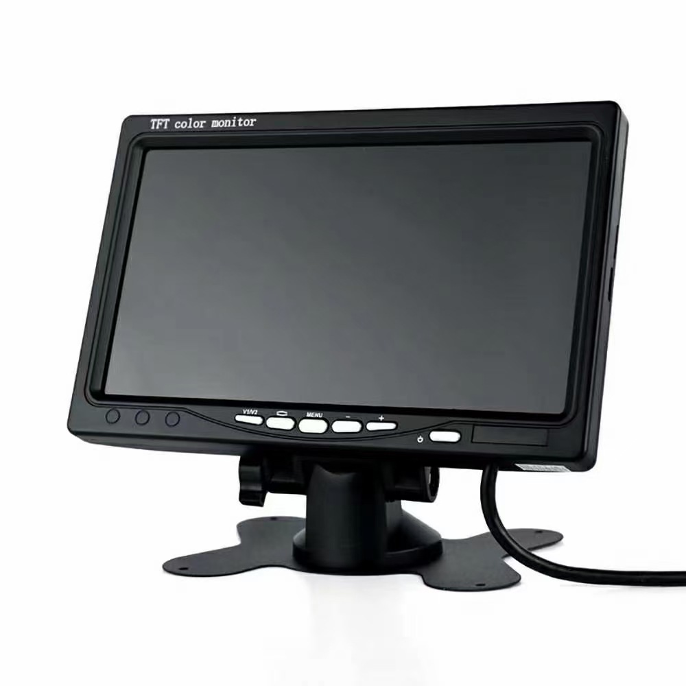 车载监控7寸台式高清显示屏货车倒车影像宽电压12-30v车载显示器