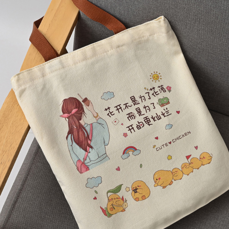 Cartoon Student Canvas Bag Large Capacity Tote Bag New Woman Bag Book Carring Bag