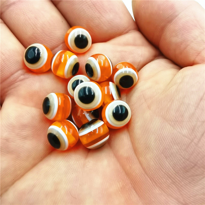 直孔10mm树脂眼睛珠服饰串珠材料批发圆形眼睛珠 散珠100个/包
