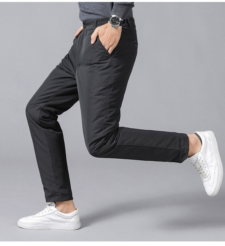 2021新款羽绒裤男加厚大码爸爸装白鸭绒男裤冬季棉裤直筒外穿男裤