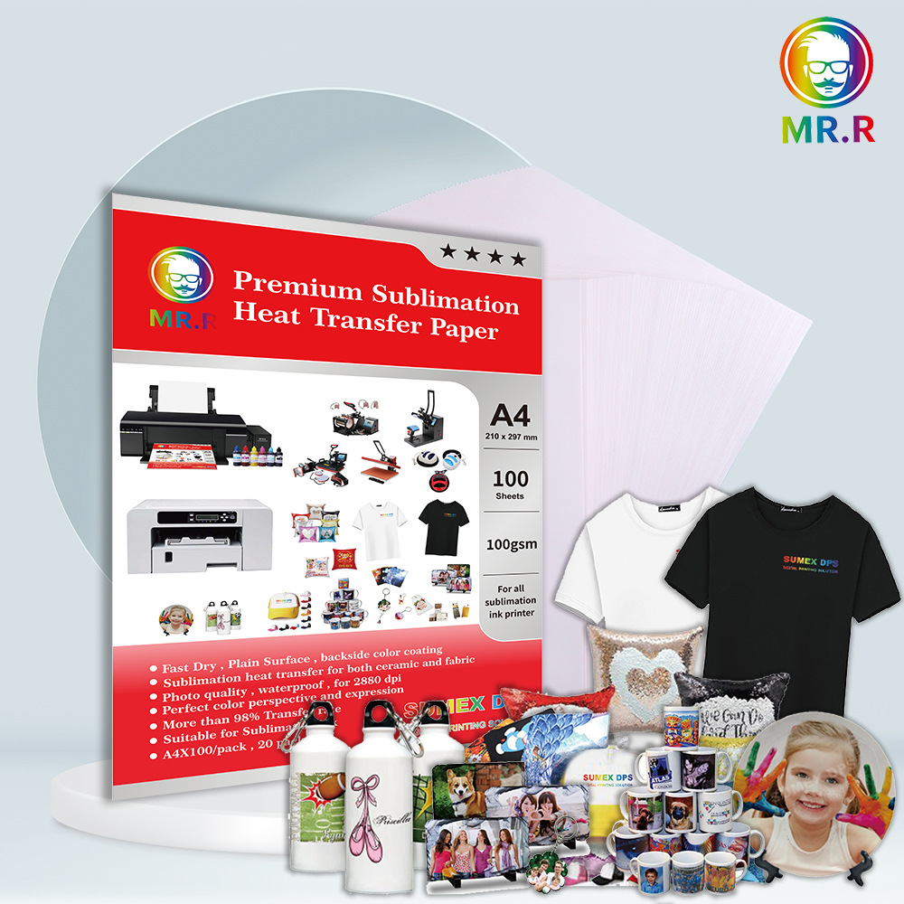 r热升华通用款慢干型布料硬物陶瓷兼容热转印纸100克a4×100张