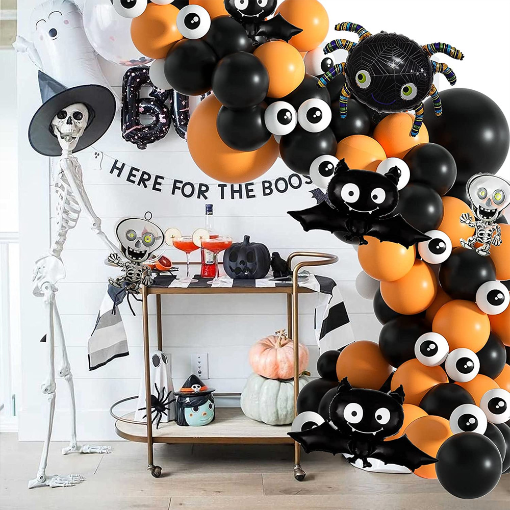 万圣节气球套装气球链鬼节搞怪眼球乳胶气球拱门橱窗装饰派对气球