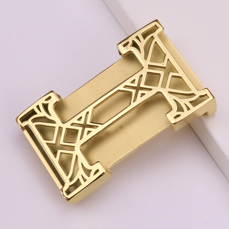 不锈钢腰带扣头男士板扣平滑扣皮带扣头h字母盒子扣金属纯钢扣头