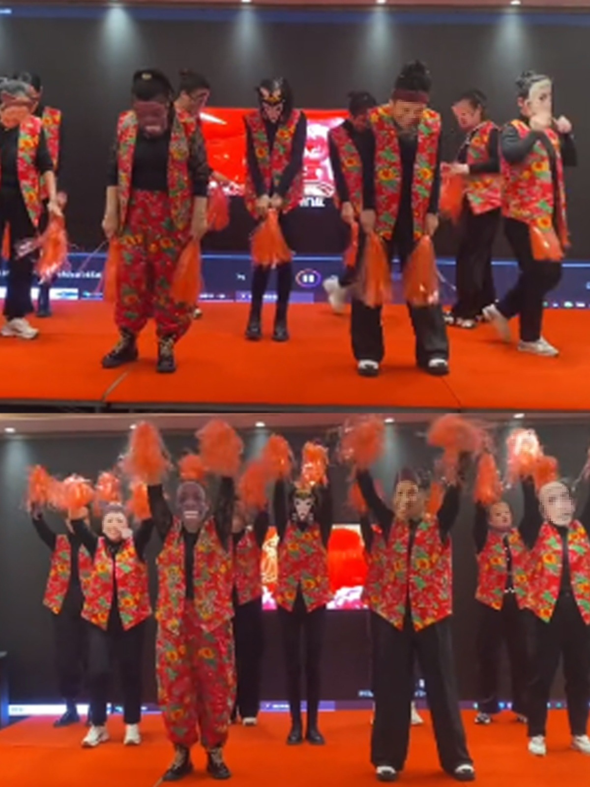 秧歌年会搞笑节目服装东北大棉袄二棉裤红高粱模特队舞台演出服装