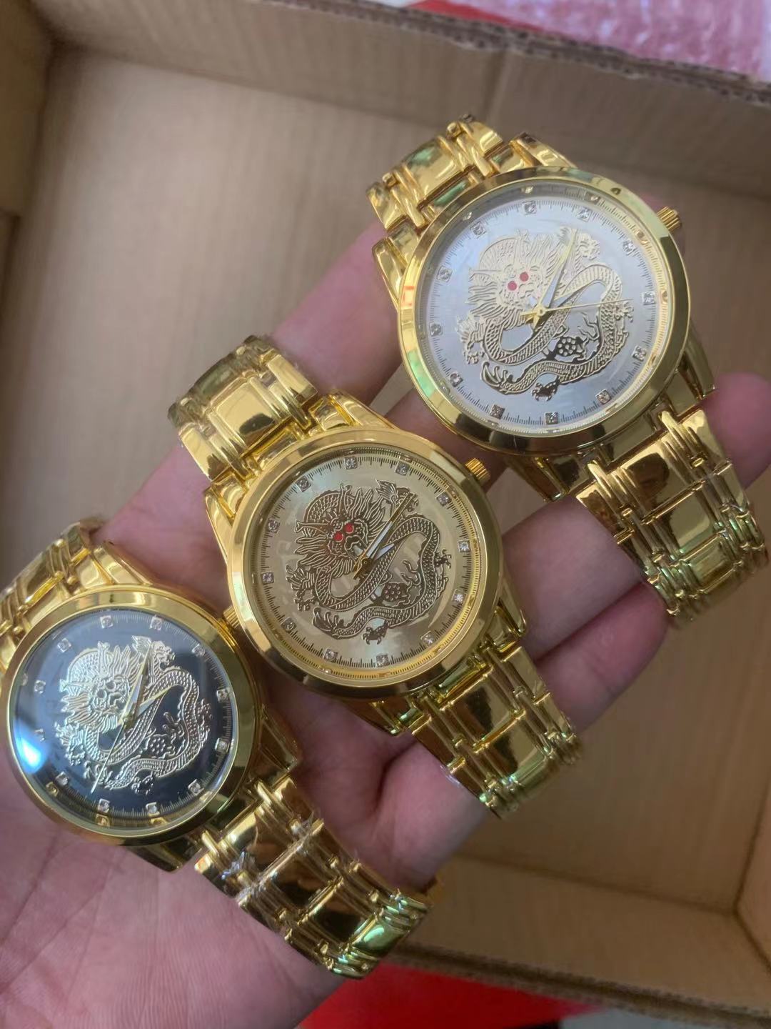 正品中国龙大金表手表男士钢防水自动机芯械表男表腕表老人表批发