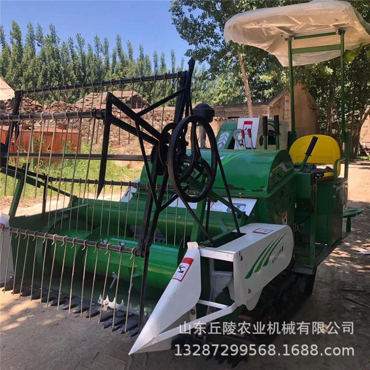 家用带仓自走式割稻机 柴油全自动小型履带式水稻小麦联合收割机