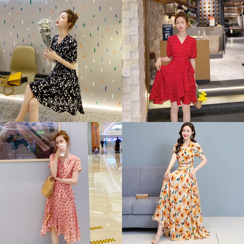 2023 New Women's Clothing Summer Casual Versatile Fairy Floral Fairy Fashion Dress Manufacturer Direct Wholesale