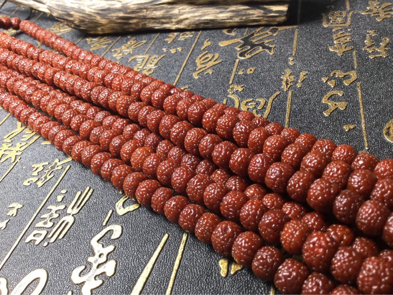 厂家加工机刷包浆精工藏式龙鳞纹小金刚菩提108颗佛珠念珠