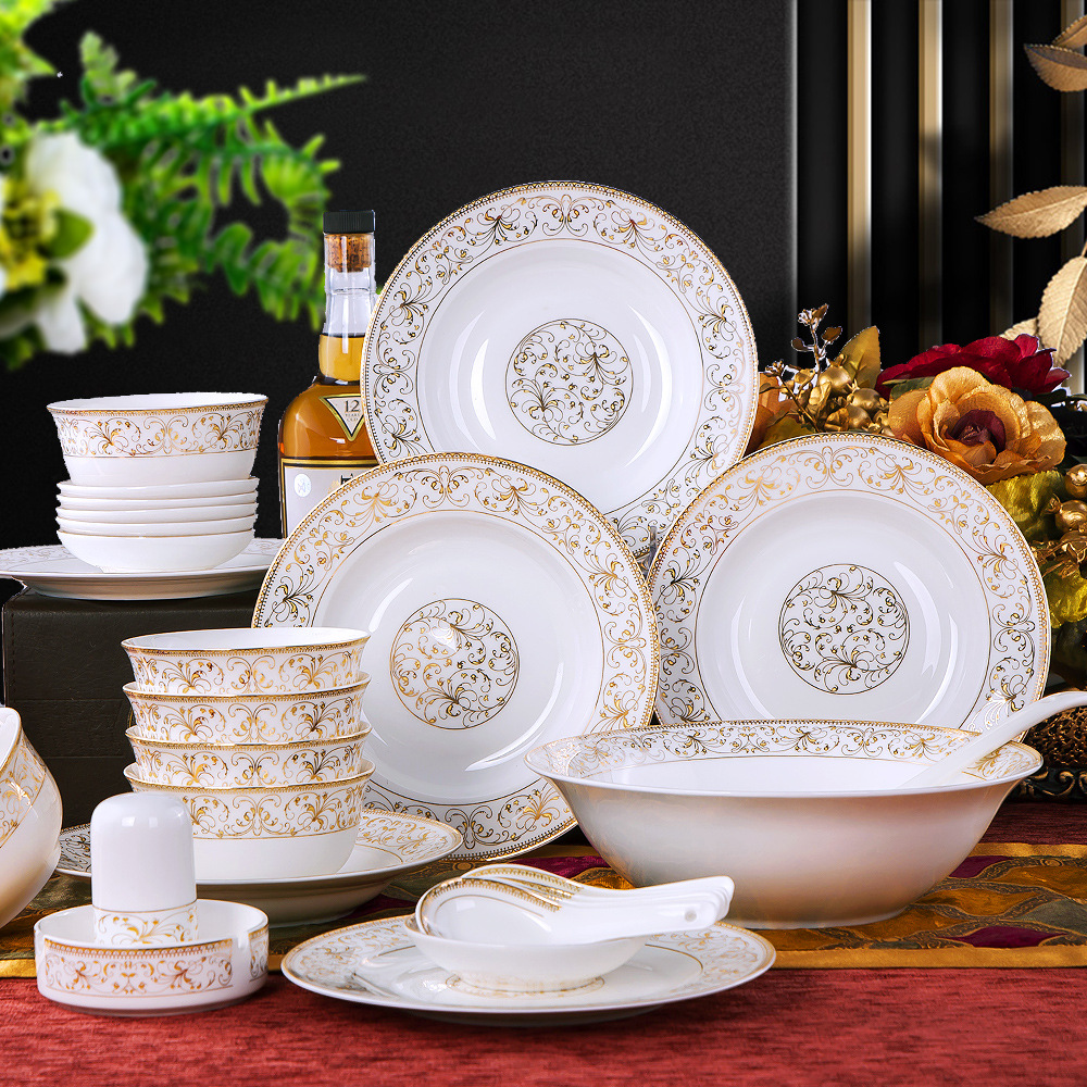 餐具批发促销礼品餐具景德镇陶瓷餐具套装碗盘筷套装餐具碗碟套装