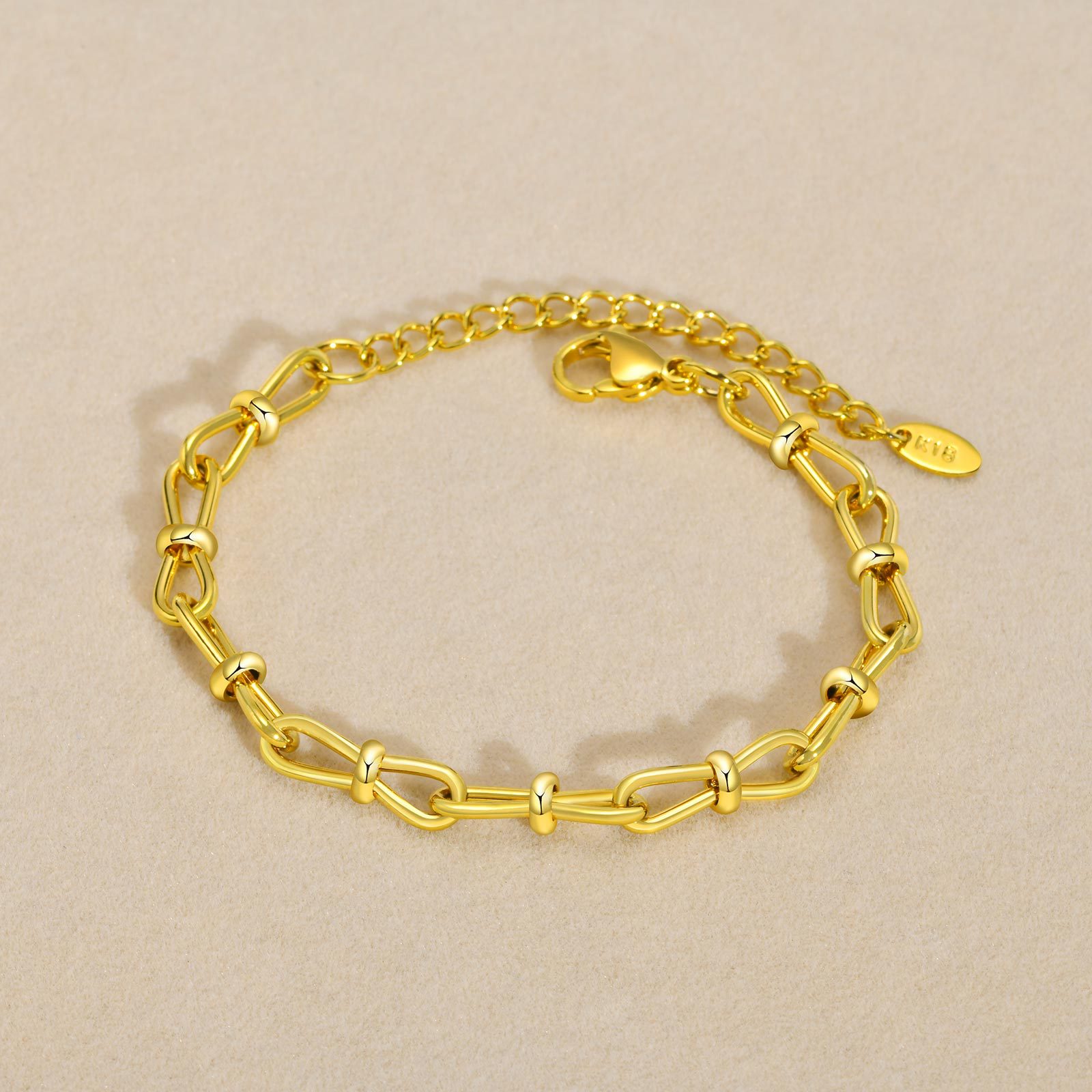 钛钢冷淡简约女手链 锈钢蝴蝶结链手链金色br-1554-阿里巴巴