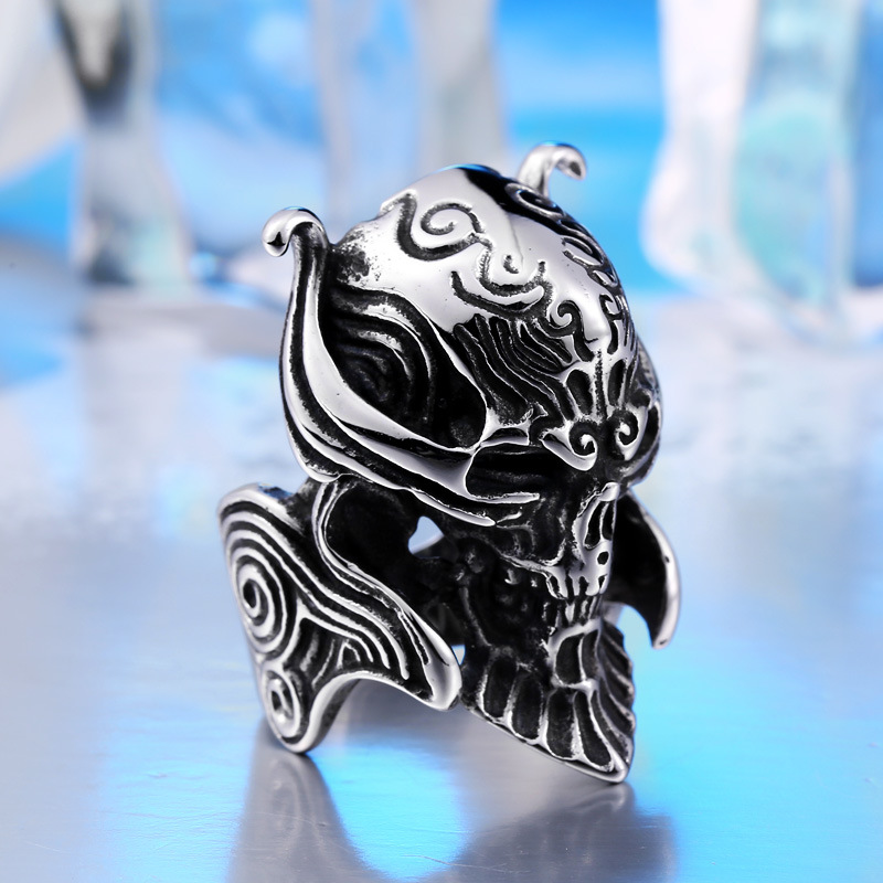 钢铁战士饰品批发 日系钛钢戒指 男士牙狼指环 个性魔导轮手饰