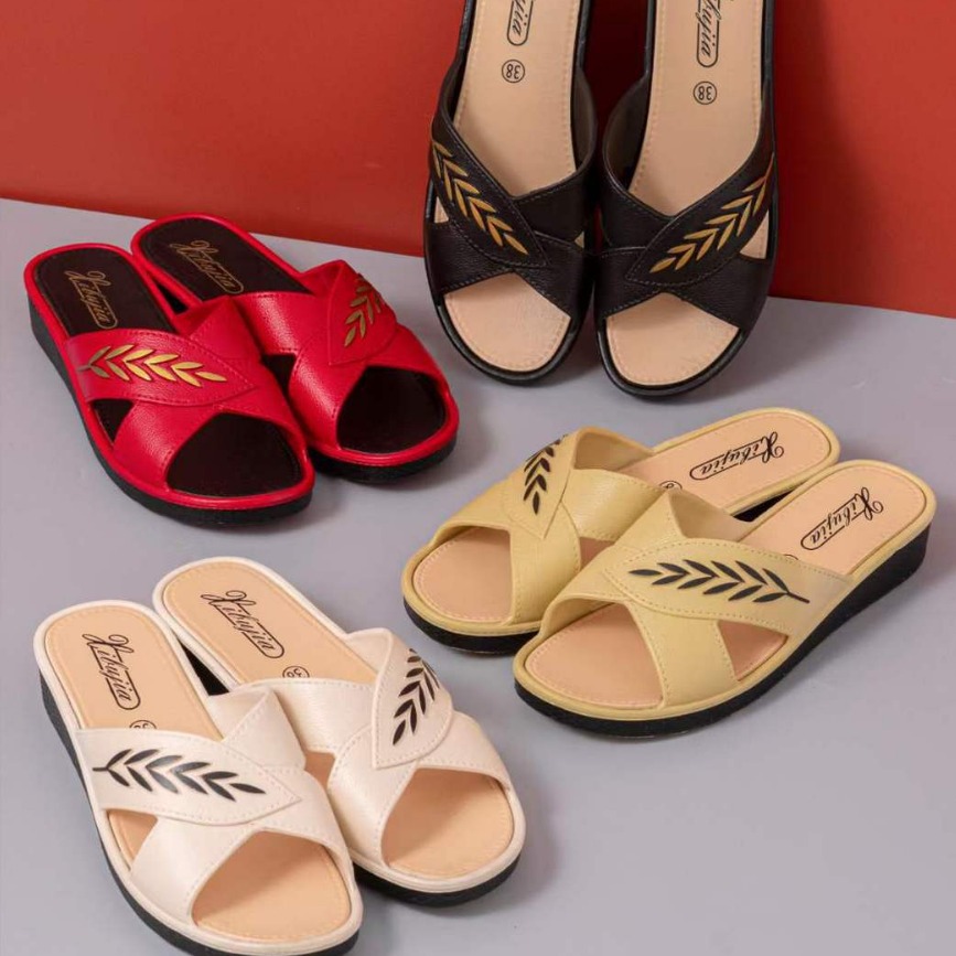 喜步佳女士拖鞋23年夏季新款时尚中跟拖防滑厚底外穿拖厂家批发