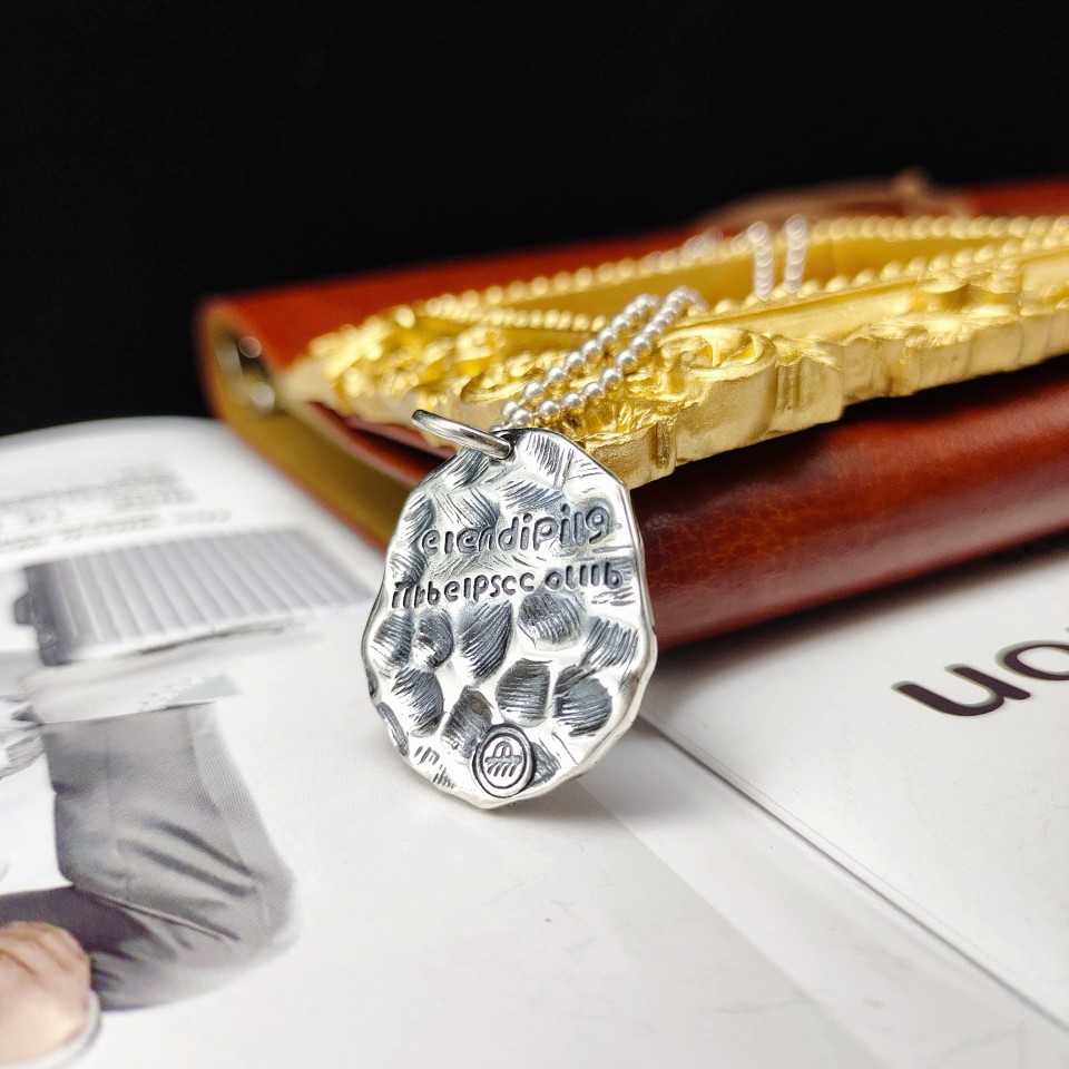 新款纯银925银个性开运达摩吊坠项链手工银牌日本达摩蛋小众复古