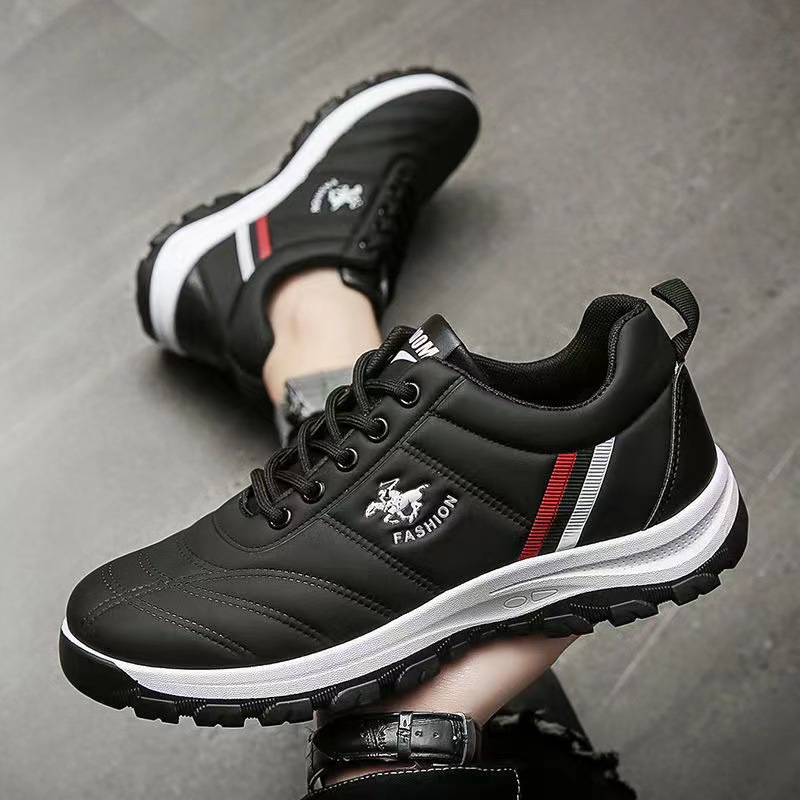 Thickened Cotton Padded Men's Shoes Men's Leather Hiking Shoes Running Shoes Fashion Korean Style Front Lace-up Casual Fashion Shoes Foreign Trade