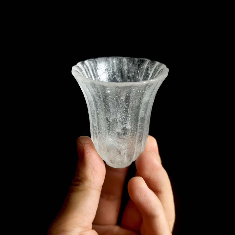 河北古洛琉璃直销古法烧制琉璃杯节日礼品 琉璃冰雪杯琉璃茶具