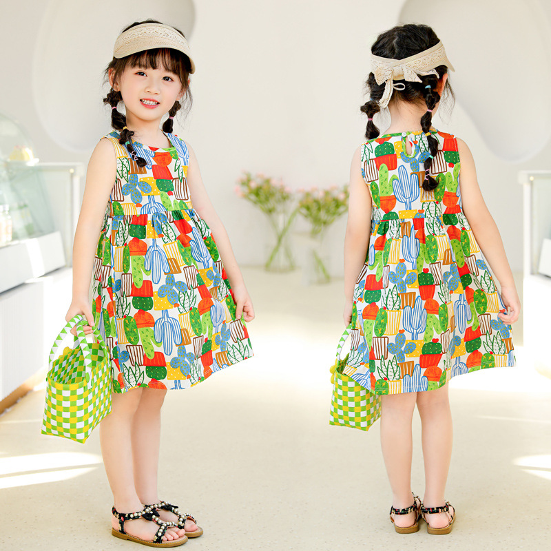 girls‘ cotton skirt baby summer clothing little girl infant 1 dress 2 children 3 years old summer
