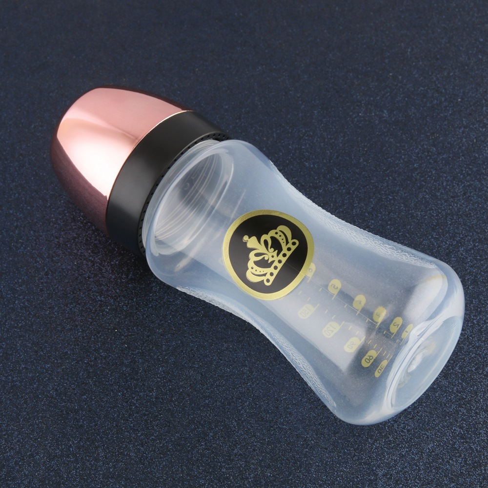 Cross-Border Hot Selling 240 Straight Wide Mouth Pp Feeding Bottle Ins Luxury Diamond Baby Bottle