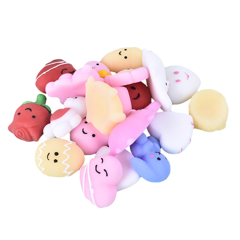 Cross-Border Hot Selling Valentine's Day Rose Dumplings Super Cute Fruit Animal Squeezing Toy Pressure Reduction Toy Vent Factory Wholesale