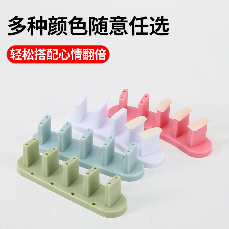 Manicure Practice Rack Beginner Practice Nail Tip Removable Adhesive-Free Buckle Type Nail Tip Tray Display Stand 3 Pack