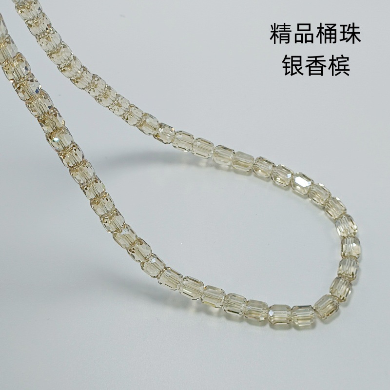 8mm Cut Cylindrical Crystal Barrel Beads DIY Handmade Crystal Glass Bead Bracelet Beaded Loose Beads Ornament Accessories