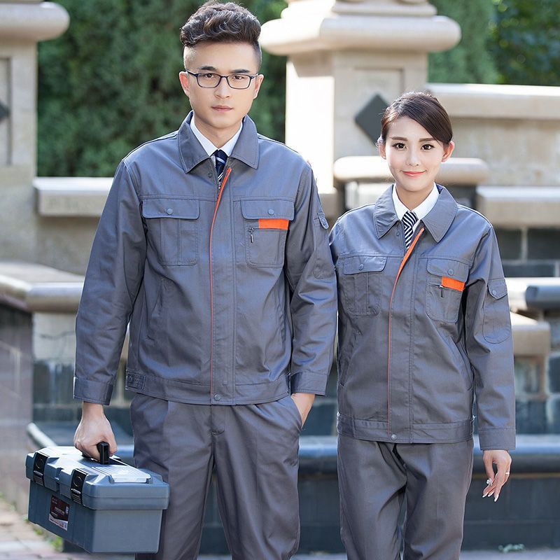 长袖春秋工作服装男女套装工装上衣耐磨透气工厂劳保工地印字