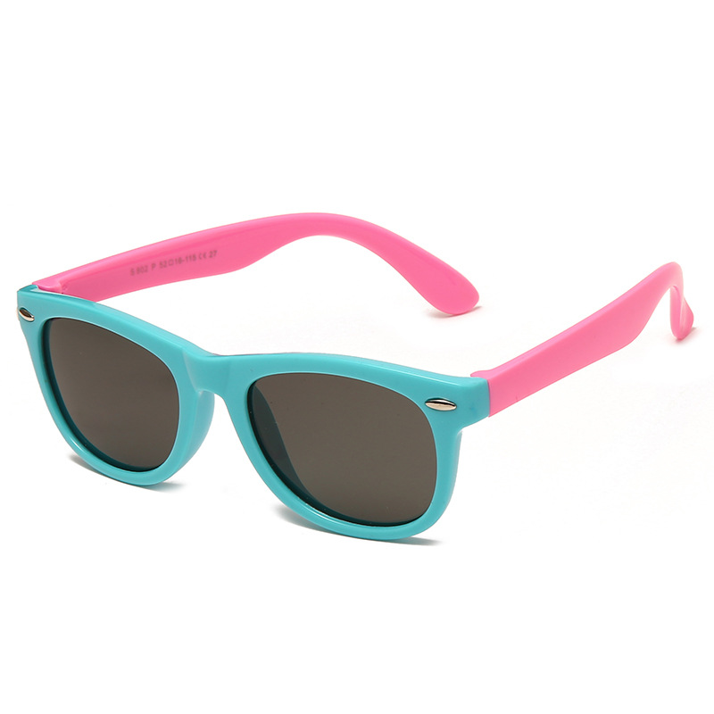 S8002 Children's Silicone Sun Glasses Silicone Beige Nail Sunglasses Color Matching Polarized Sunglasses Boys and Girls Glasses Glasses