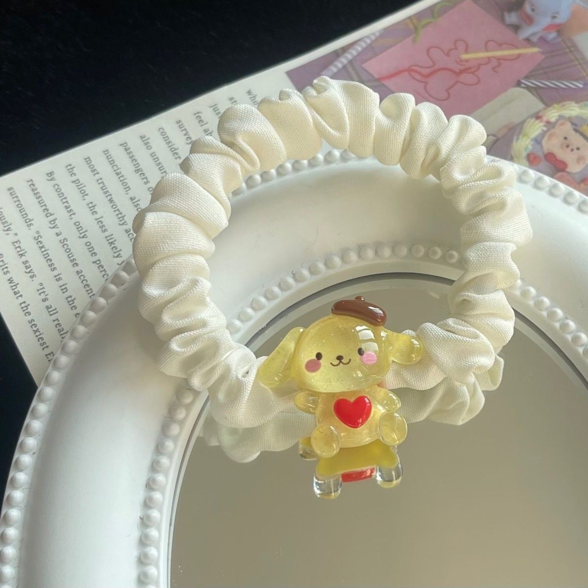 Cute Cinnamoroll Babycinnamoroll Melody Hair Band Cartoon Sanrio Hair Rope Internet Celebrity Ins Hair Rope Simple All-Match Small Intestine Ring