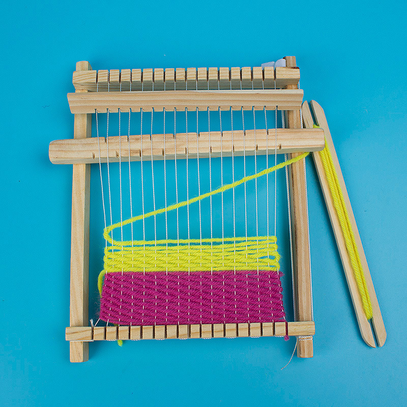 Handmade DIY Wooden Loom Kindergarten Primary School Art Course Model Making Culture Learning