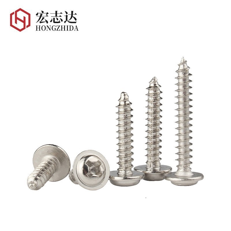 Nickel Plated Pwa Cross Recess round Head with Gasket Self-Tapping Screw with Meson Combined Screw ..